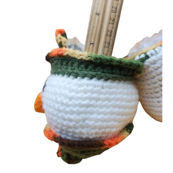 Hand Crocheted Amigurumi Snowman Trinket Box Storage Figure Statuette 9 Inches - Picture 5 of 10